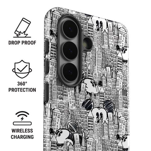 Disney Mickey Mouse Cityscape Sketch Galaxy S26 Impact Case
