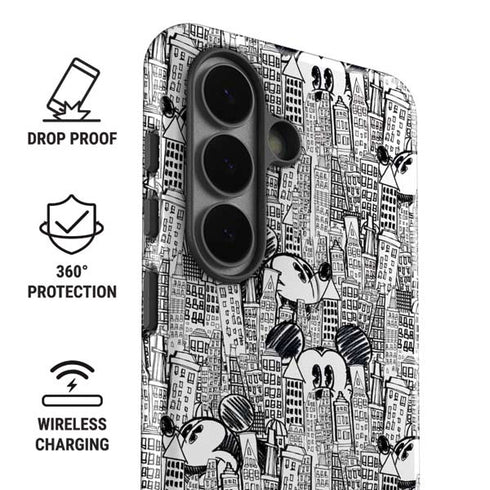 Disney Mickey Mouse Cityscape Sketch Galaxy S26 Plus Impact Case