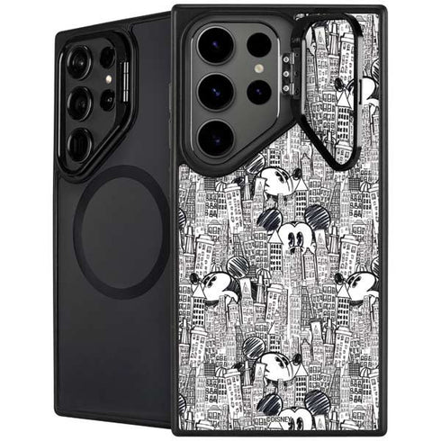 Disney Mickey Mouse Cityscape Sketch Galaxy S26 Ultra Kickstand Case