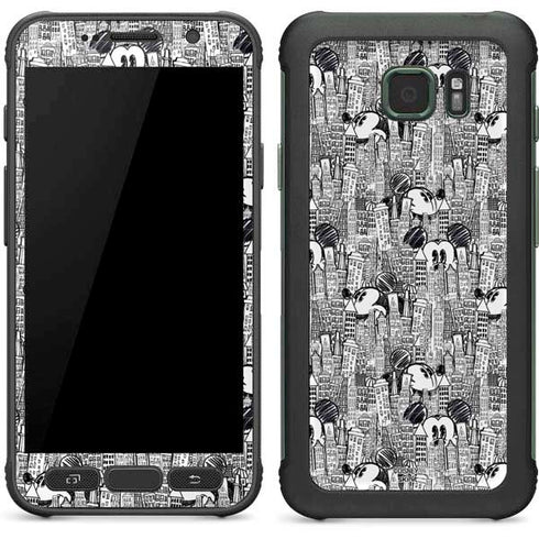 Disney Mickey Mouse Cityscape Sketch Galaxy S7 Active Skin