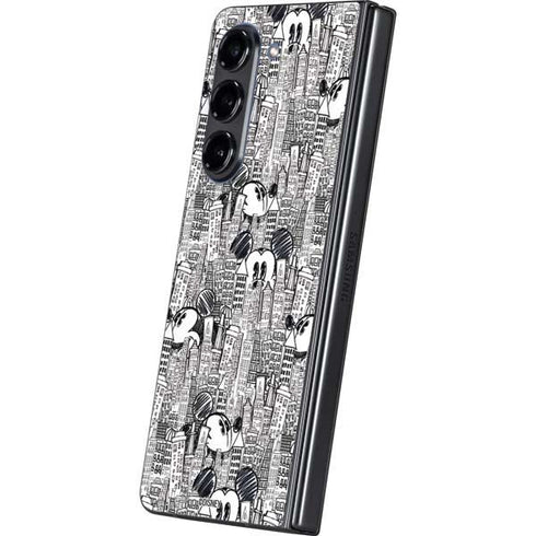 Disney Mickey Mouse Cityscape Sketch Galaxy Z Fold5 5G Skin