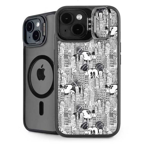 Disney Mickey Mouse Cityscape Sketch iPhone 14 Plus Kickstand Case