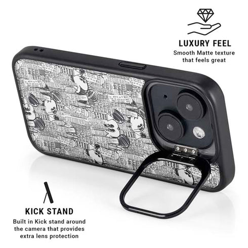 Disney Mickey Mouse Cityscape Sketch iPhone 14 Plus Kickstand Case