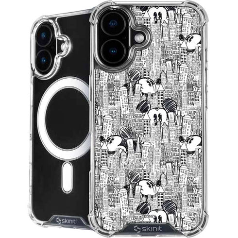 Disney Mickey Mouse Cityscape Sketch iPhone 16 Plus MagSafe Case