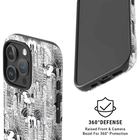 Disney Mickey Mouse Cityscape Sketch iPhone 16 Pro Magsafe Impact Case