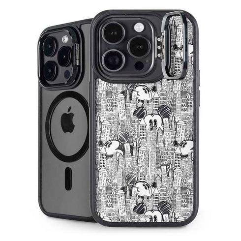 Disney Mickey Mouse Cityscape Sketch iPhone 16 Pro Max Kickstand Case
