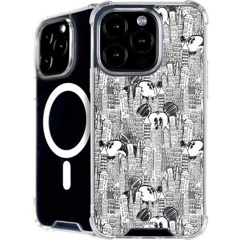 Disney Mickey Mouse Cityscape Sketch iPhone 16 Pro Max MagSafe Case