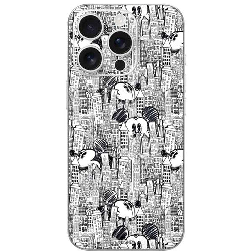 Disney Mickey Mouse Cityscape Sketch iPhone 16 Pro Skin