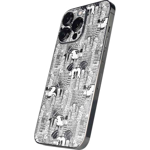 Disney Mickey Mouse Cityscape Sketch iPhone 16 Pro Skin