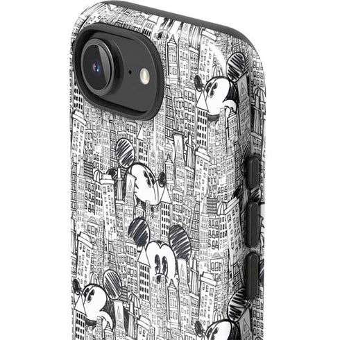 Disney Mickey Mouse Cityscape Sketch iPhone 16e Impact Case