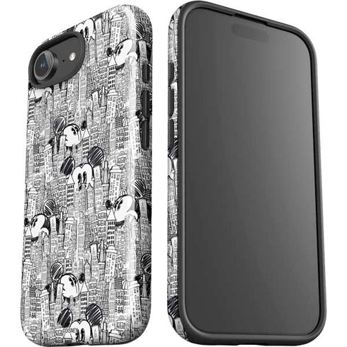 Disney Mickey Mouse Cityscape Sketch iPhone 16e Impact Case