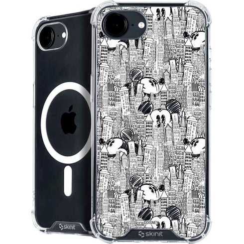 Disney Mickey Mouse Cityscape Sketch iPhone 16e MagSafe Case