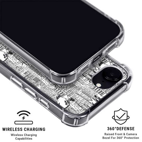 Disney Mickey Mouse Cityscape Sketch iPhone 16e MagSafe Case
