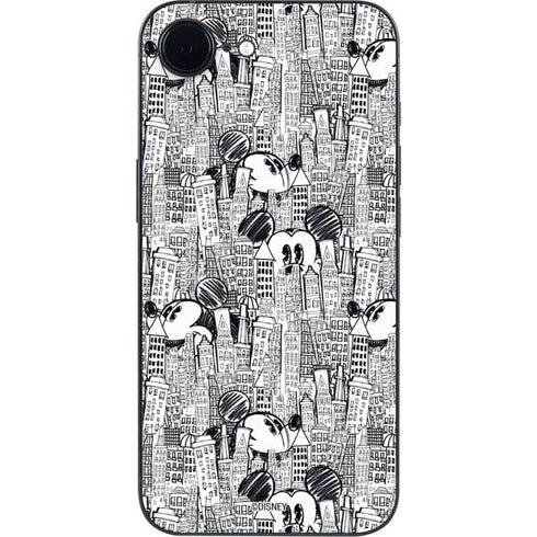 Disney Mickey Mouse Cityscape Sketch iPhone 16e Skin