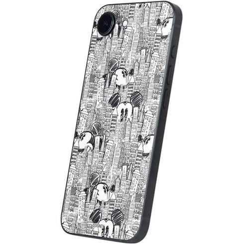 Disney Mickey Mouse Cityscape Sketch iPhone 16e Skin