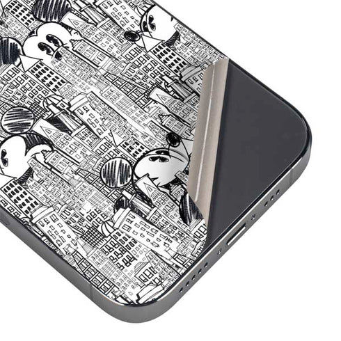 Disney Mickey Mouse Cityscape Sketch iPhone 16e Skin