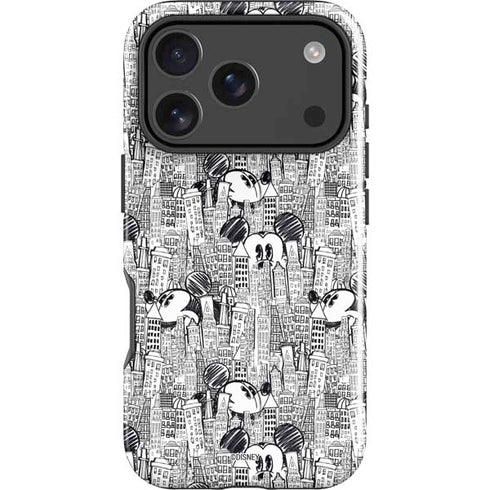 Disney Mickey Mouse Cityscape Sketch iPhone 18 Pro Impact Case