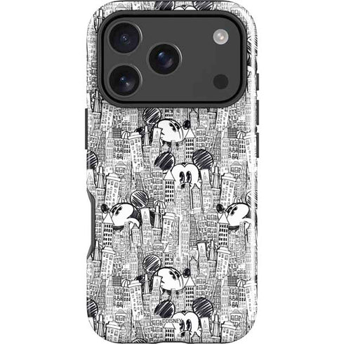Disney Mickey Mouse Cityscape Sketch iPhone 18 Pro Max Impact Case