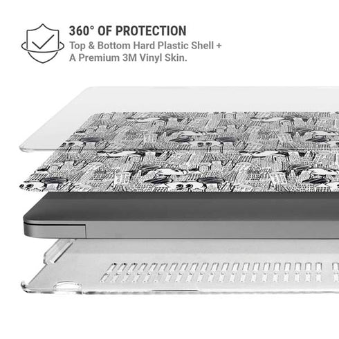Disney Mickey Mouse Cityscape Sketch MacBook Pro 14in (2021-24) Case plus Skin