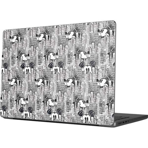 Disney Mickey Mouse Cityscape Sketch Apple MacBook Pro 14-inch Skin