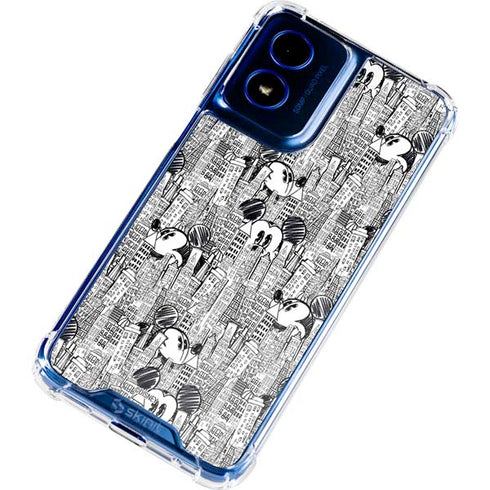 Disney Mickey Mouse Cityscape Sketch Moto G Play 4G (2024) Clear Case