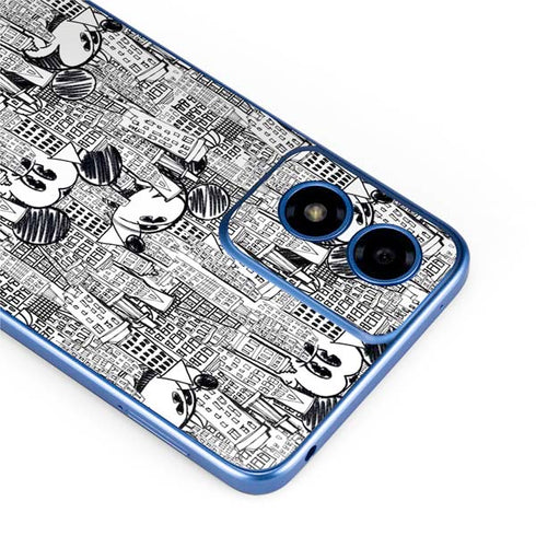 Disney Mickey Mouse Cityscape Sketch Moto G Play 4G (2024) Skin