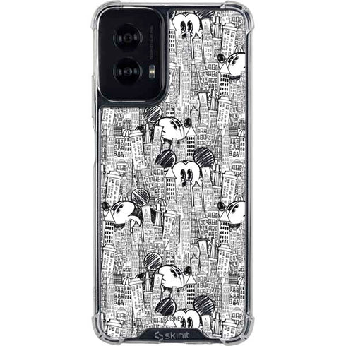 Disney Mickey Mouse Cityscape Sketch Moto G Power 5G (2024) Clear Case