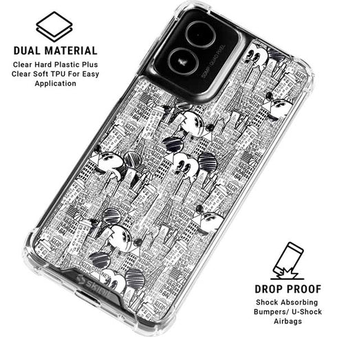 Disney Mickey Mouse Cityscape Sketch Moto G Power 5G (2024) Clear Case