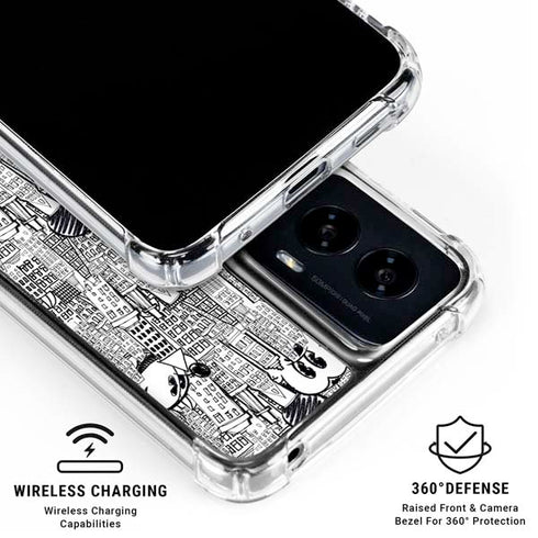 Disney Mickey Mouse Cityscape Sketch Moto G Power 5G (2024) Clear Case
