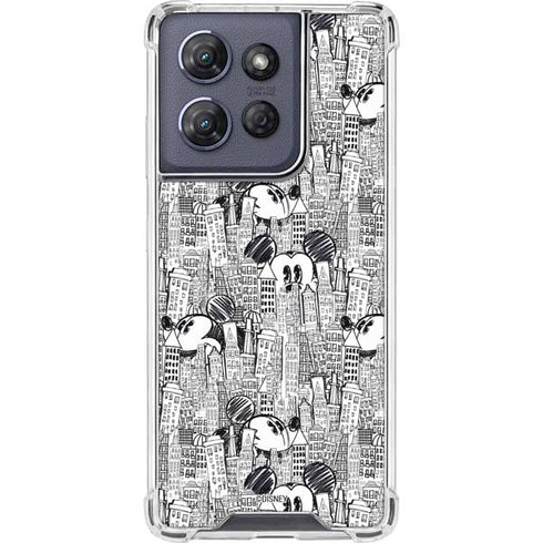 Disney Mickey Mouse Cityscape Sketch Moto G Power 5G (2025) Clear Case