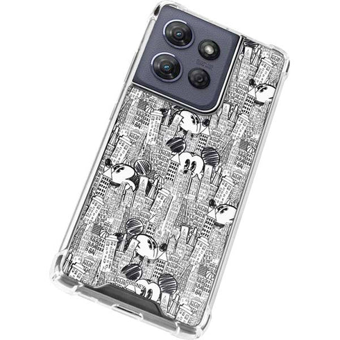 Disney Mickey Mouse Cityscape Sketch Moto G Stylus 5G (2025) Clear Case