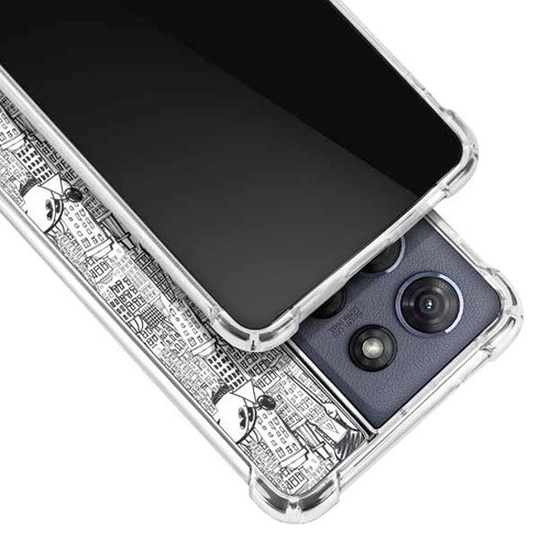 Disney Mickey Mouse Cityscape Sketch Moto G Stylus 5G (2025) Clear Case