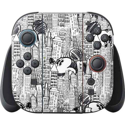 Disney Mickey Mouse Cityscape Sketch Nintendo Skins