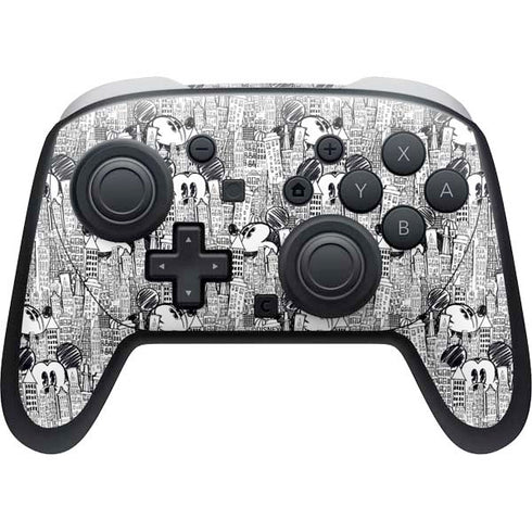 Disney Mickey Mouse Cityscape Sketch Nintendo Skins