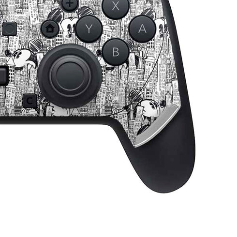 Disney Mickey Mouse Cityscape Sketch Nintendo Switch 2 (2025) Pro Controller Skin
