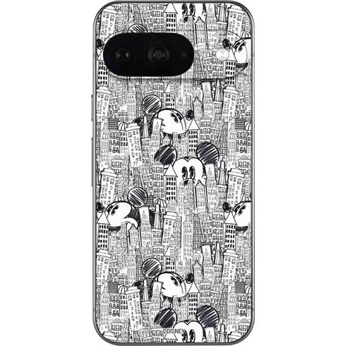 Disney Mickey Mouse Cityscape Sketch Google Pixel 9 Skin