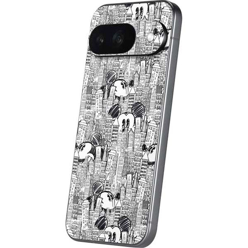 Disney Mickey Mouse Cityscape Sketch Google Pixel 9 Skin