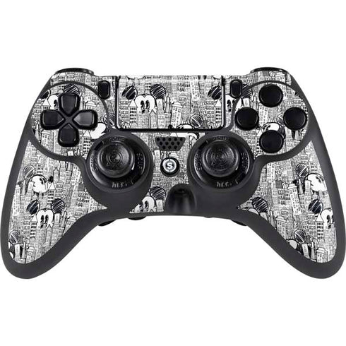 Disney Mickey Mouse Cityscape Sketch PlayStation PS4 Skins