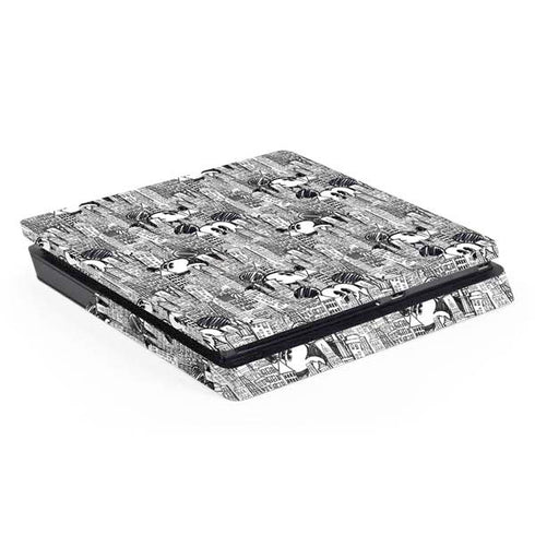 Disney Mickey Mouse Cityscape Sketch PS4 Slim Skin