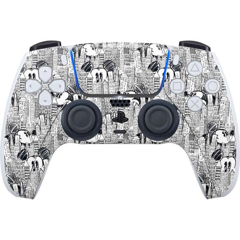 Disney Mickey Mouse Cityscape Sketch PlayStation PS5 Skins