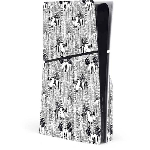 Disney Mickey Mouse Cityscape Sketch PlayStation PS5 Skins