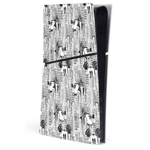 Disney Mickey Mouse Cityscape Sketch PS5 Slim Digital Edition Console Skin