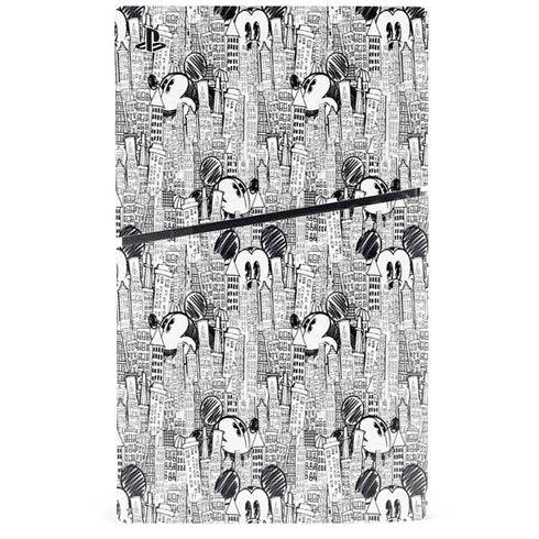 Disney Mickey Mouse Cityscape Sketch PS5 Slim Digital Edition Console Skin