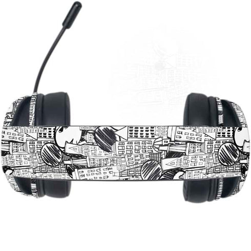 Disney Mickey Mouse Cityscape Sketch Razer Kraken X Skin