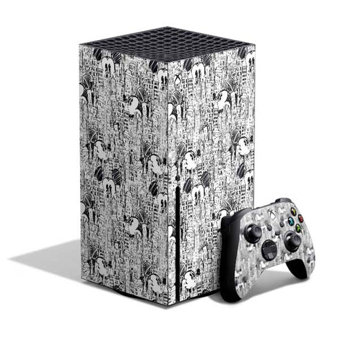 Disney Mickey Mouse Cityscape Sketch Xbox Series X Skins
