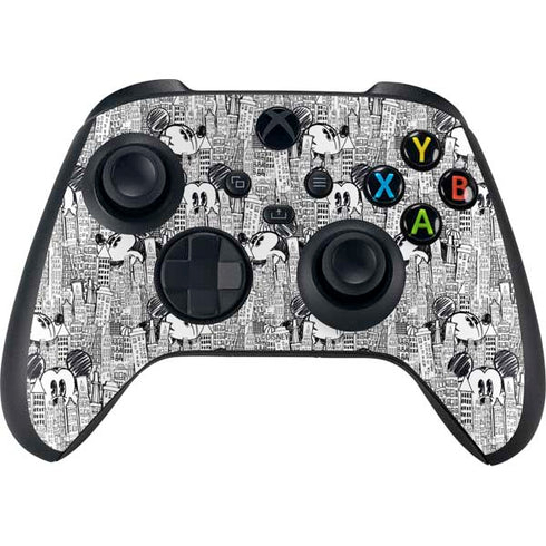 Disney Mickey Mouse Cityscape Sketch Xbox Series X Skins