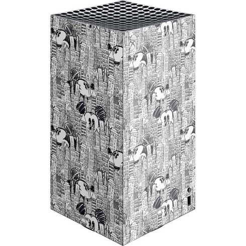 Disney Mickey Mouse Cityscape Sketch XBox Series X Digital Edition Console Skin