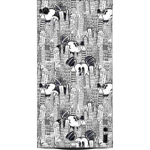 Disney Mickey Mouse Cityscape Sketch XBox Series X Digital Edition Console Skin