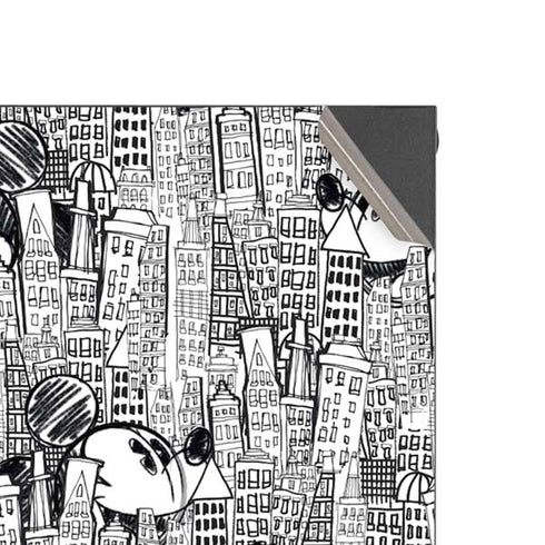 Disney Mickey Mouse Cityscape Sketch XBox Series X Digital Edition Console Skin