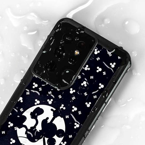 Disney Mickey Mouse Falling Silhouette Galaxy S24 Ultra Waterproof Case
